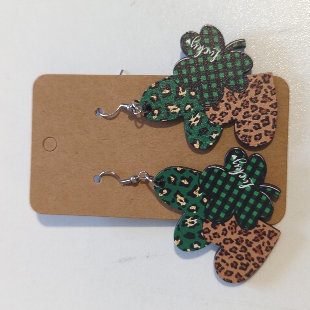 St. Patrick's Day Leopard Accent Earrings